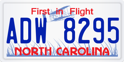 NC license plate ADW8295