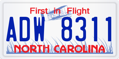 NC license plate ADW8311