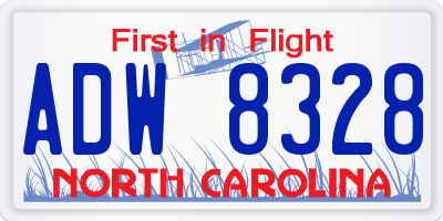NC license plate ADW8328