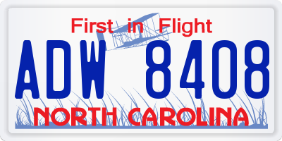 NC license plate ADW8408