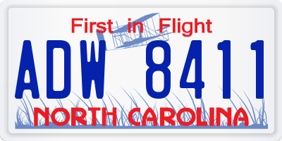 NC license plate ADW8411