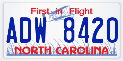 NC license plate ADW8420