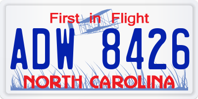 NC license plate ADW8426