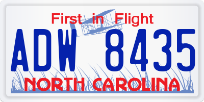 NC license plate ADW8435