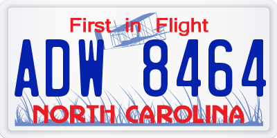 NC license plate ADW8464