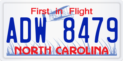NC license plate ADW8479