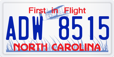 NC license plate ADW8515