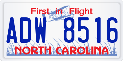 NC license plate ADW8516