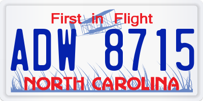 NC license plate ADW8715