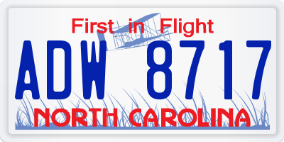 NC license plate ADW8717