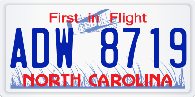 NC license plate ADW8719