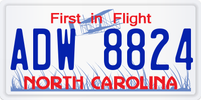 NC license plate ADW8824