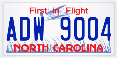 NC license plate ADW9004