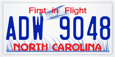 NC license plate ADW9048