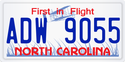 NC license plate ADW9055