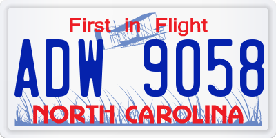NC license plate ADW9058