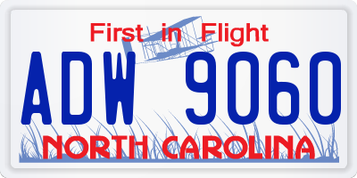 NC license plate ADW9060