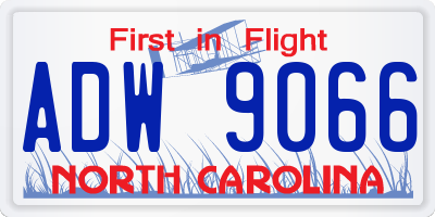 NC license plate ADW9066