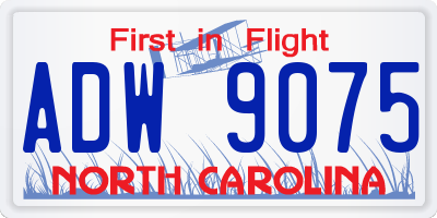 NC license plate ADW9075