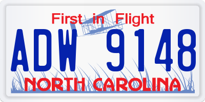 NC license plate ADW9148