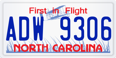 NC license plate ADW9306