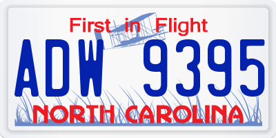 NC license plate ADW9395