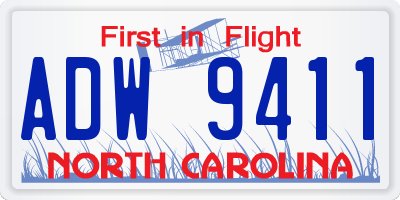 NC license plate ADW9411