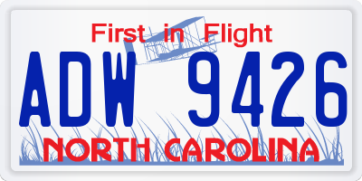 NC license plate ADW9426