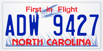 NC license plate ADW9427