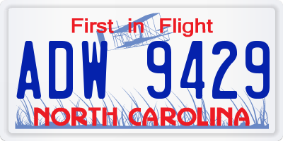 NC license plate ADW9429