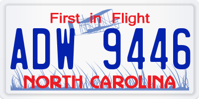 NC license plate ADW9446