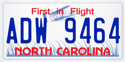 NC license plate ADW9464