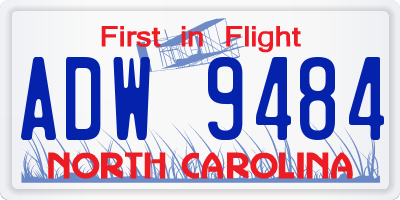 NC license plate ADW9484