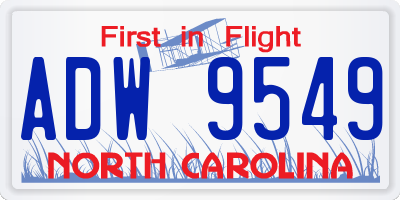 NC license plate ADW9549