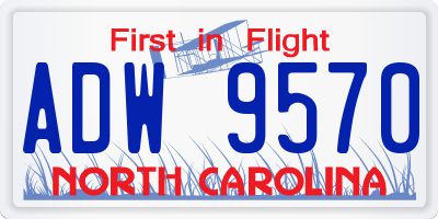 NC license plate ADW9570