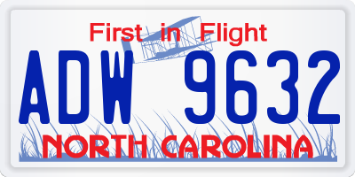 NC license plate ADW9632