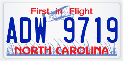 NC license plate ADW9719
