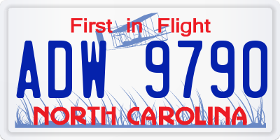 NC license plate ADW9790