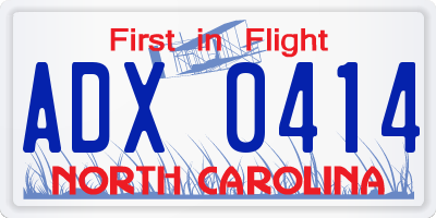 NC license plate ADX0414