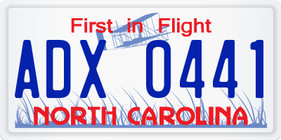 NC license plate ADX0441