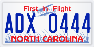 NC license plate ADX0444