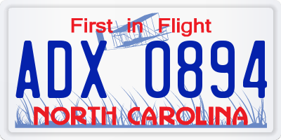 NC license plate ADX0894