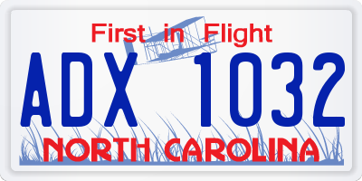 NC license plate ADX1032