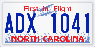 NC license plate ADX1041