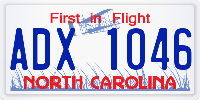 NC license plate ADX1046