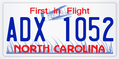NC license plate ADX1052
