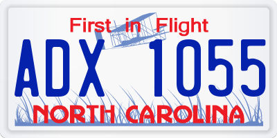 NC license plate ADX1055
