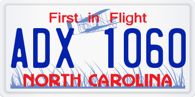 NC license plate ADX1060