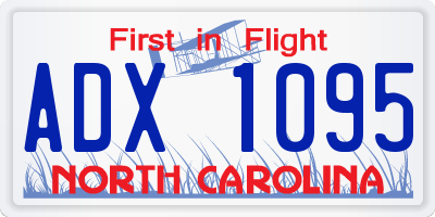 NC license plate ADX1095