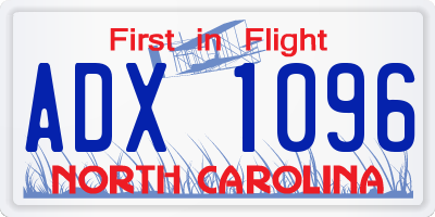 NC license plate ADX1096